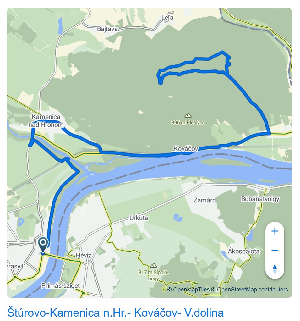 sturovo cyklotrasa mapa